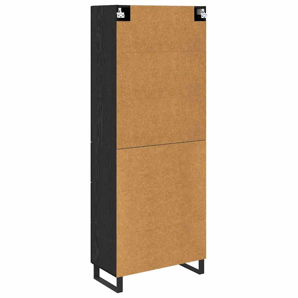 Haut Armoire Montage mural 2 pcs Chêne noir Bois d'ingénierie - XIOS
