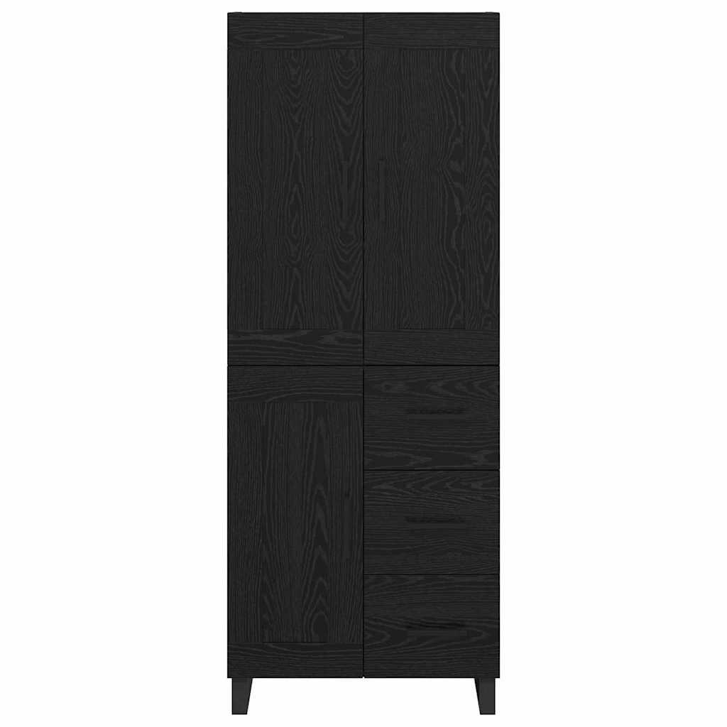 Haut Armoire Montage mural 2 pcs Chêne noir Bois d'ingénierie - XIOS