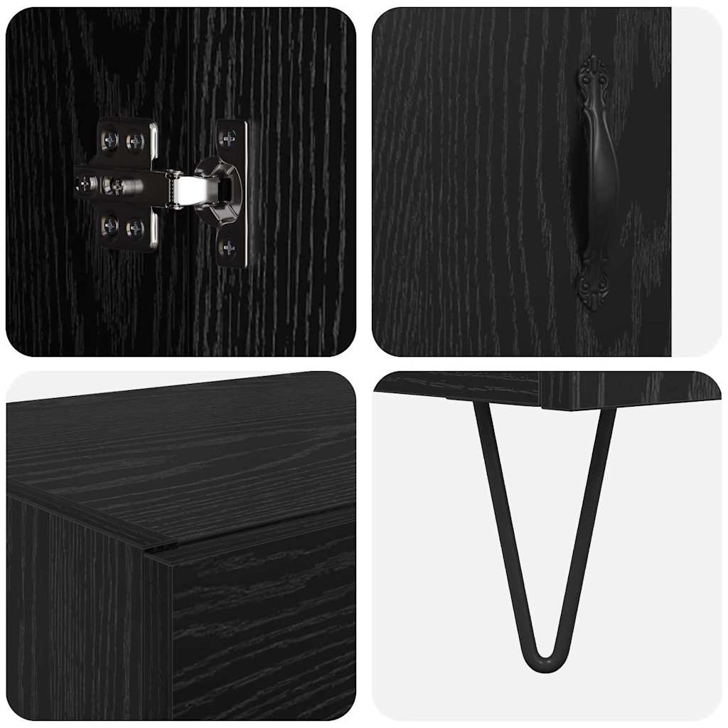 Haut Armoire Chêne noir 69,5 x 34 x 180 cm Bois d'ingénierie - XIOS