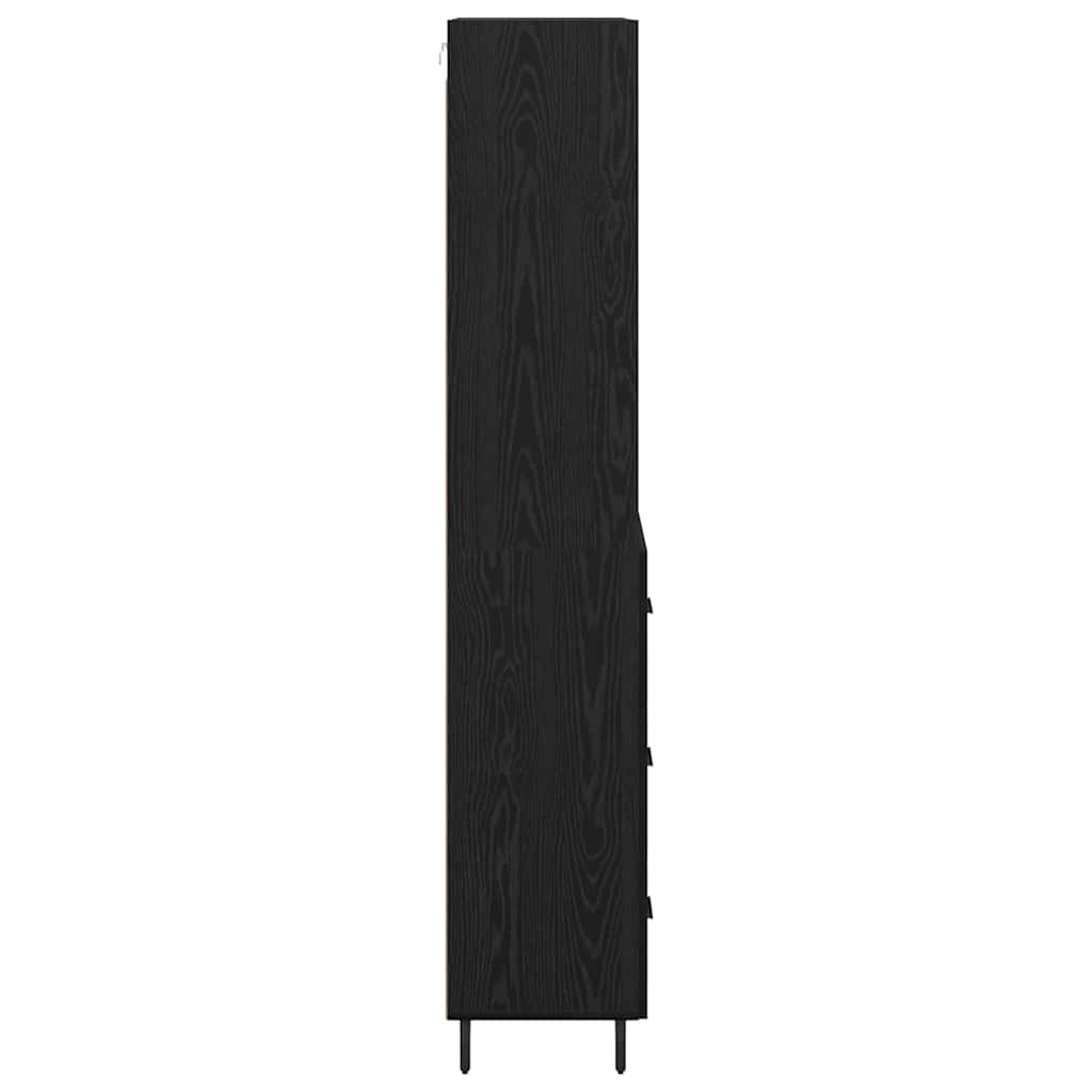 Haut Armoire Montage mural 2 pcs Chêne noir 69,5 x 34 x 180 cm - XIOS