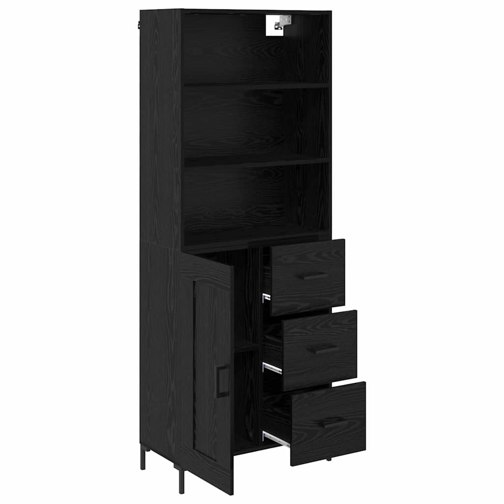 Haut Armoire Montage mural 2 pcs Chêne noir Bois d'ingénierie - XIOS