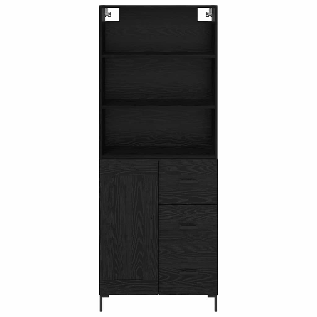 Haut Armoire Montage mural 2 pcs Chêne noir Bois d'ingénierie - XIOS