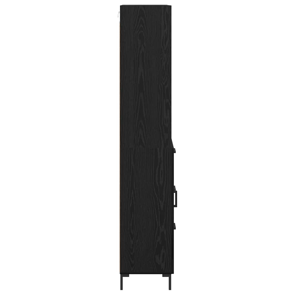 Haut Armoire Montage mural 2 pcs Chêne noir Bois d'ingénierie - XIOS