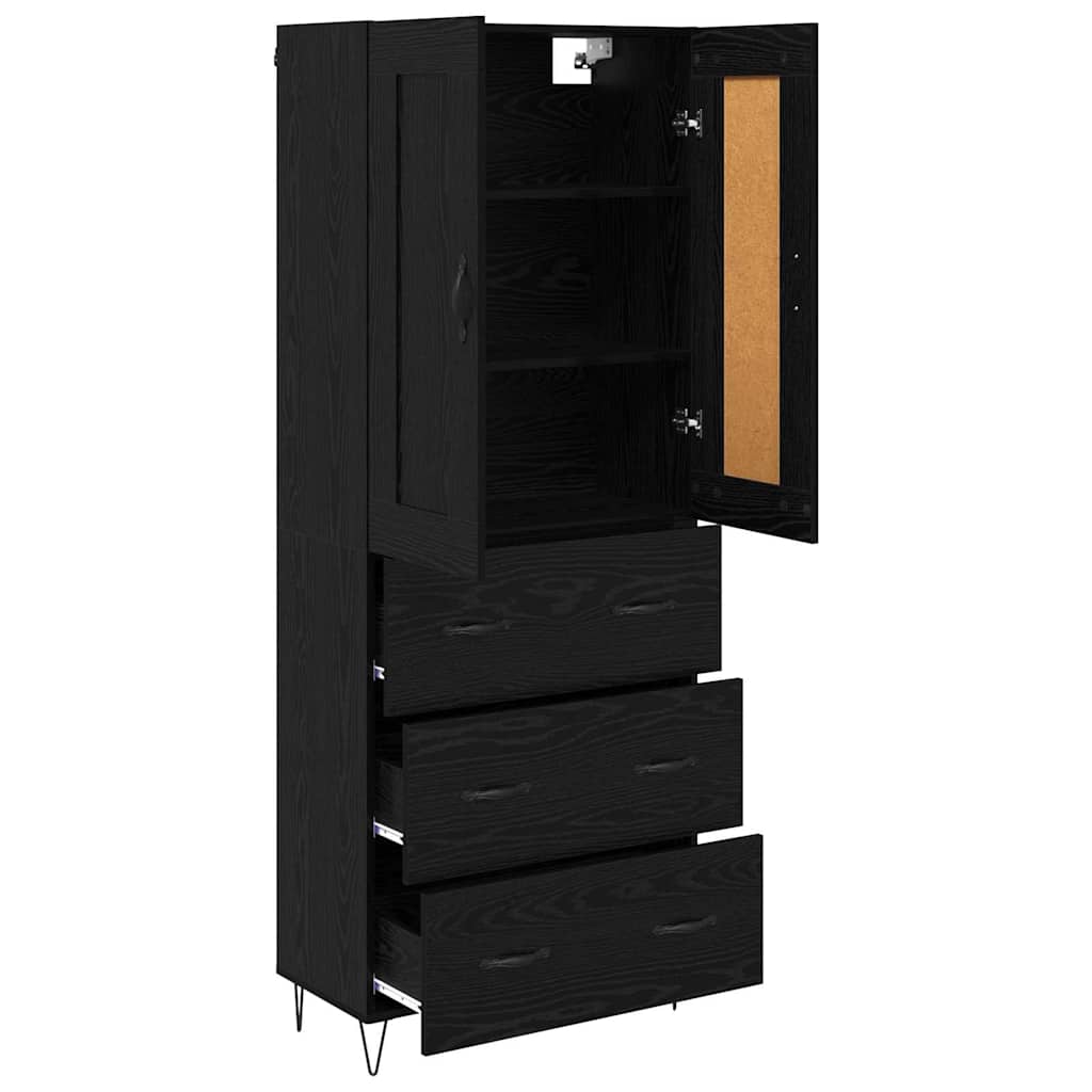 Haut Armoire Chêne noir 69,5 x 34 x 180 cm Bois d'ingénierie - XIOS