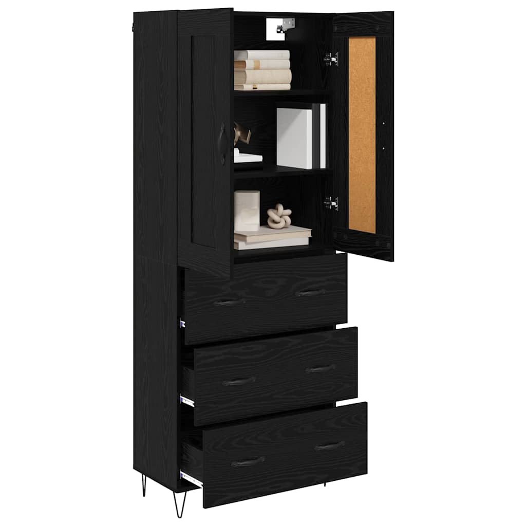 Haut Armoire Chêne noir 69,5 x 34 x 180 cm Bois d'ingénierie - XIOS
