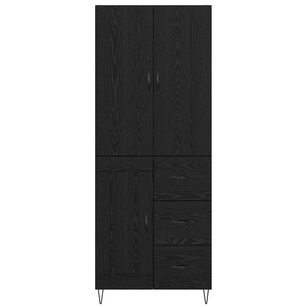 Haut Armoire Montage mural 2 pcs Chêne noir Bois d'ingénierie - XIOS
