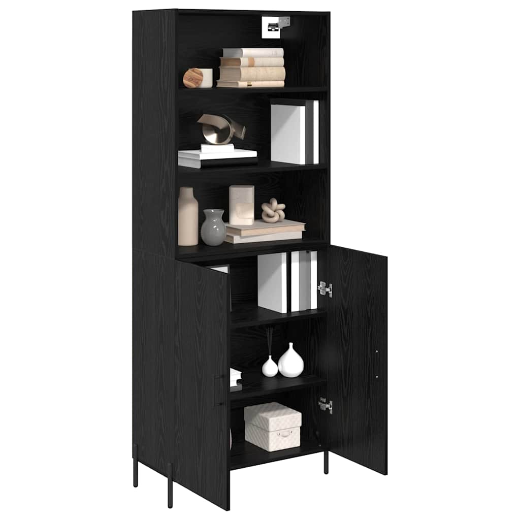 Haut Armoire Montage mural 2 pcs Chêne noir 69,5 x 34 x 180 cm - XIOS
