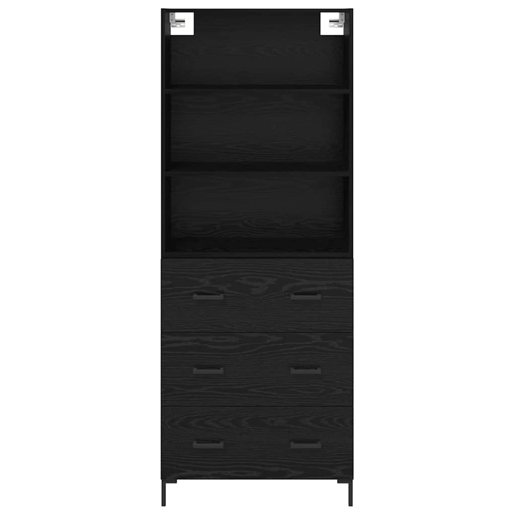 Haut Armoire Montage mural 2 pcs Chêne noir Bois d'ingénierie - XIOS