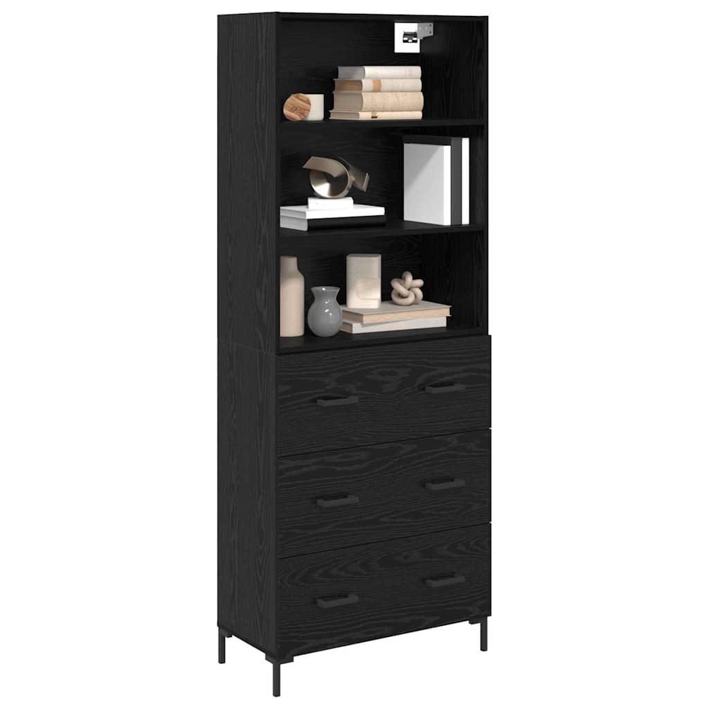 Haut Armoire Montage mural 2 pcs Chêne noir Bois d'ingénierie - XIOS