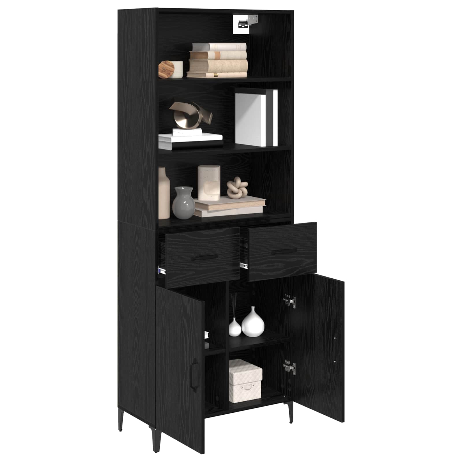 Haut Armoire Chêne noir 69,5 x 34 x 180 cm Bois d'ingénierie - XIOS