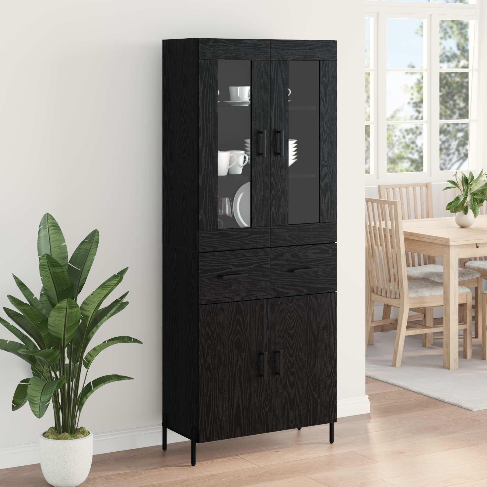 Haut Armoire Chêne noir 69,5 x 34 x 180 cm Bois d'ingénierie - XIOS