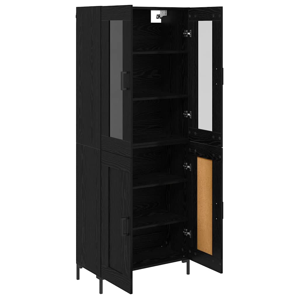Haut Armoire 2 pcs Chêne noir Bois d'ingénierie - XIOS