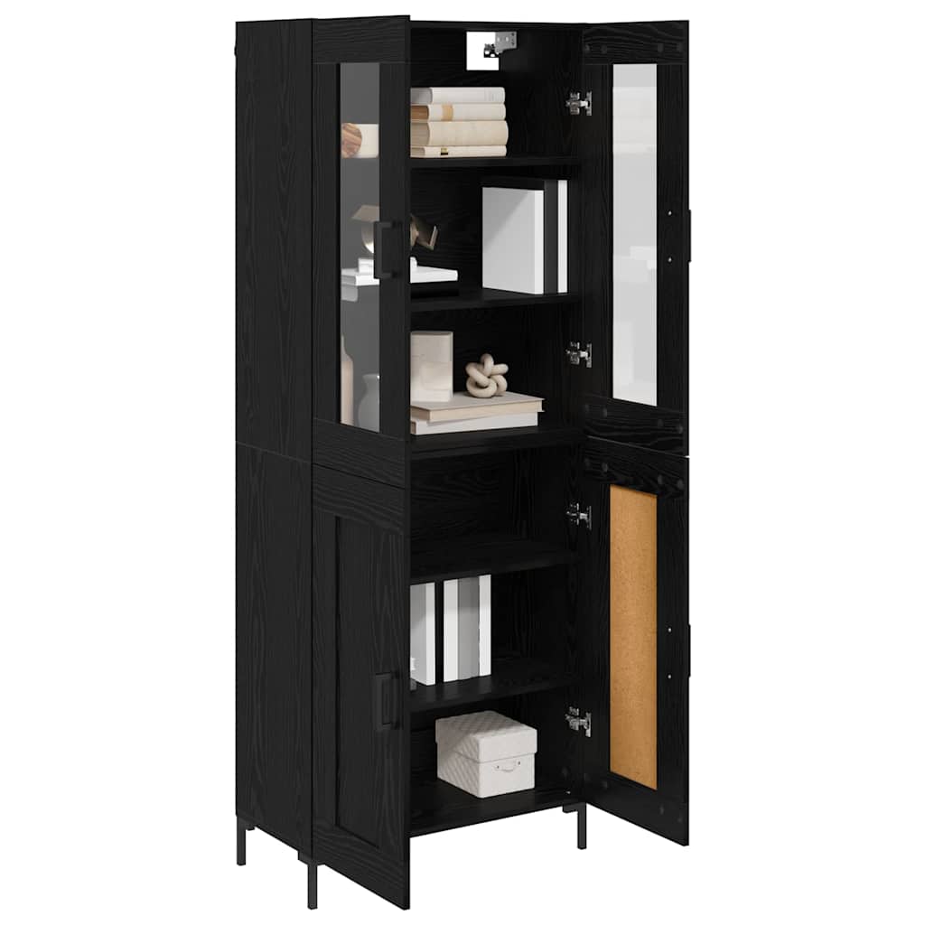 Haut Armoire 2 pcs Chêne noir Bois d'ingénierie - XIOS