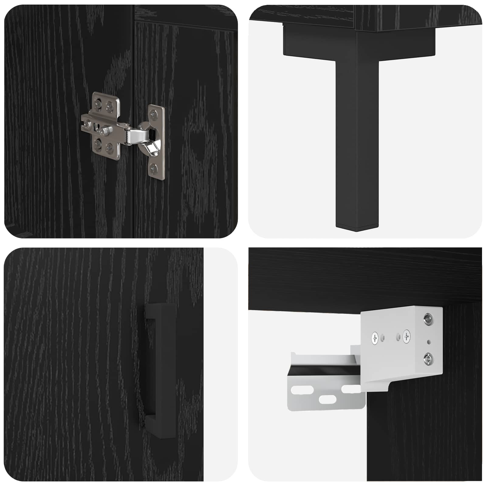 Haut Armoire 2 pcs Chêne noir Bois d'ingénierie - XIOS