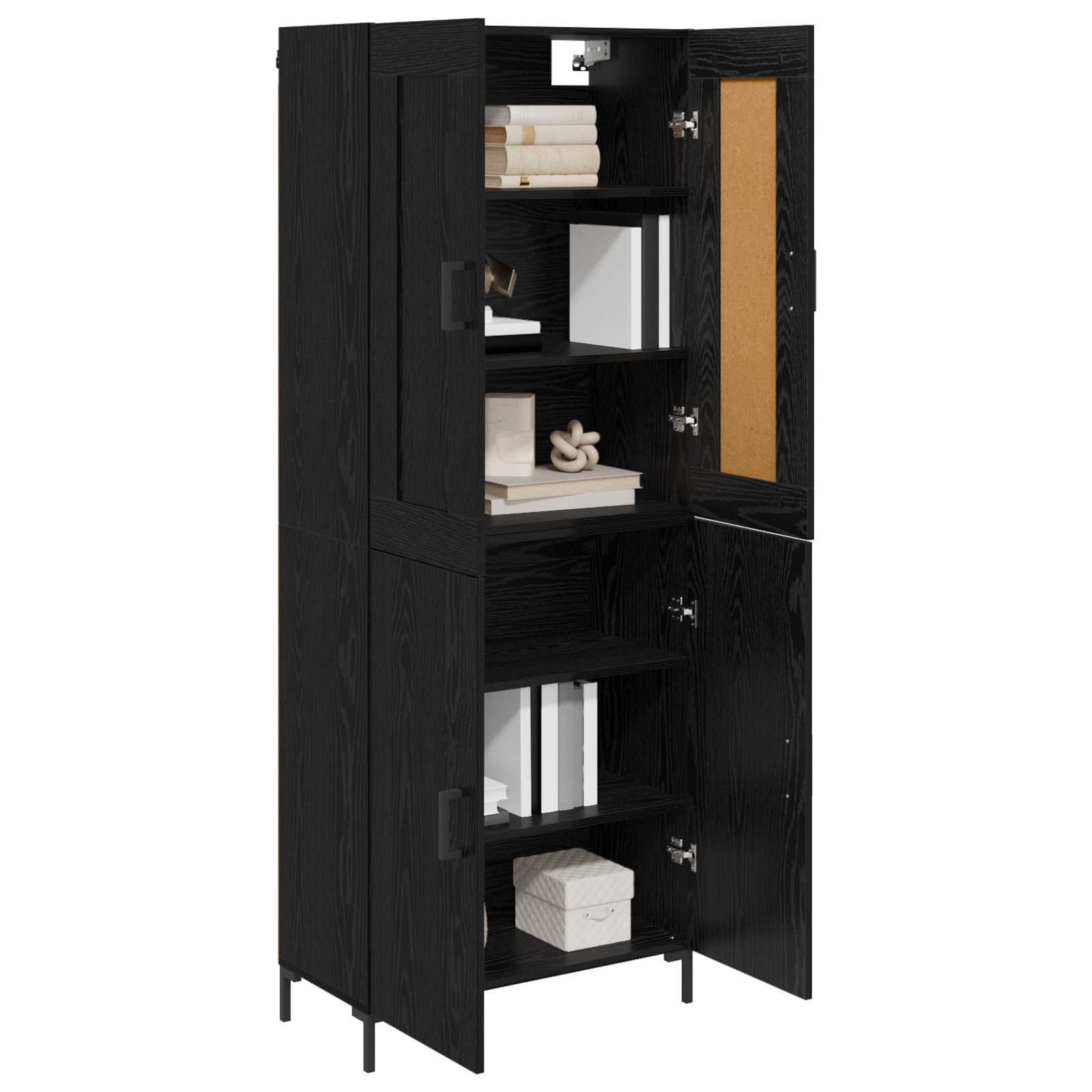 Haut Armoire 2 pcs Chêne noir Bois d'ingénierie - XIOS