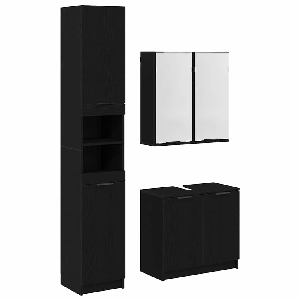 Ensemble de Meubles de Salle de Bain 3 pièces Chêne noir - XIOS