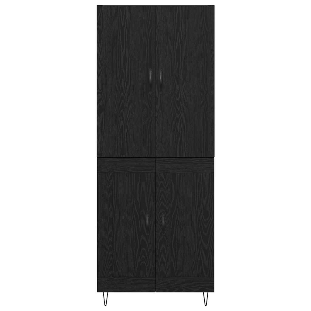 Haut Armoire Montage mural 2 pcs Chêne noir Bois d'ingénierie - XIOS