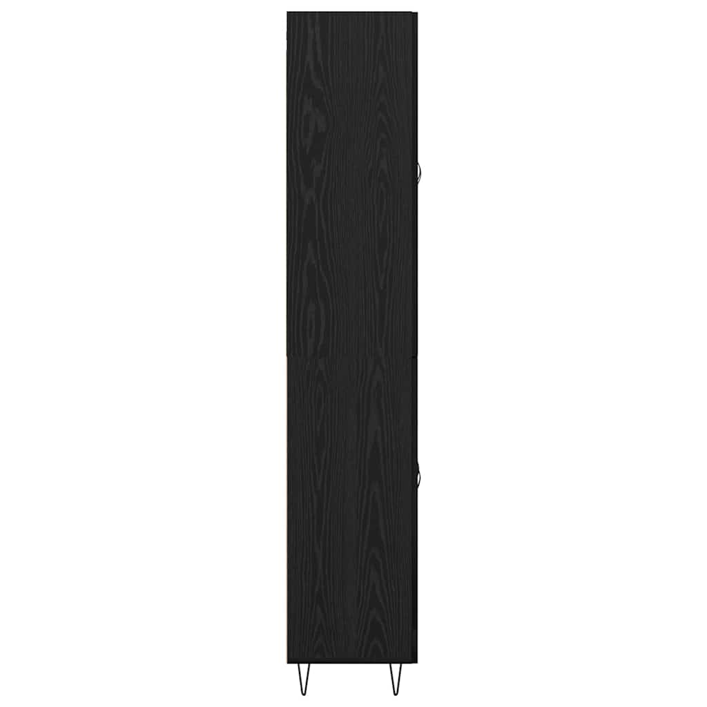 Haut Armoire Montage mural 2 pcs Chêne noir Bois d'ingénierie - XIOS