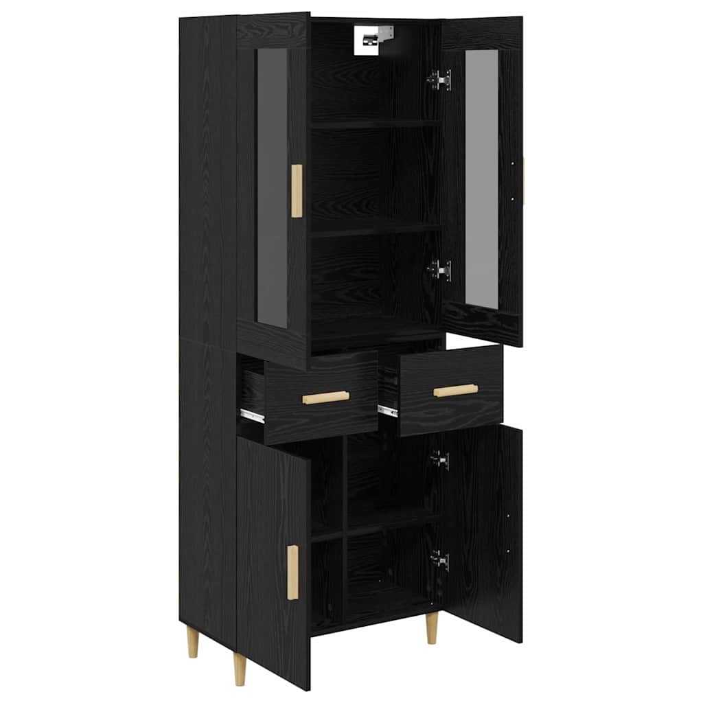 Haut Armoire Montage mural 2 pcs Chêne noir Bois d'ingénierie - XIOS