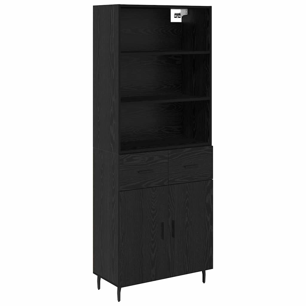 Haut Armoire Montage mural 2 pcs Chêne noir 69,5 x 34 x 180 cm - XIOS