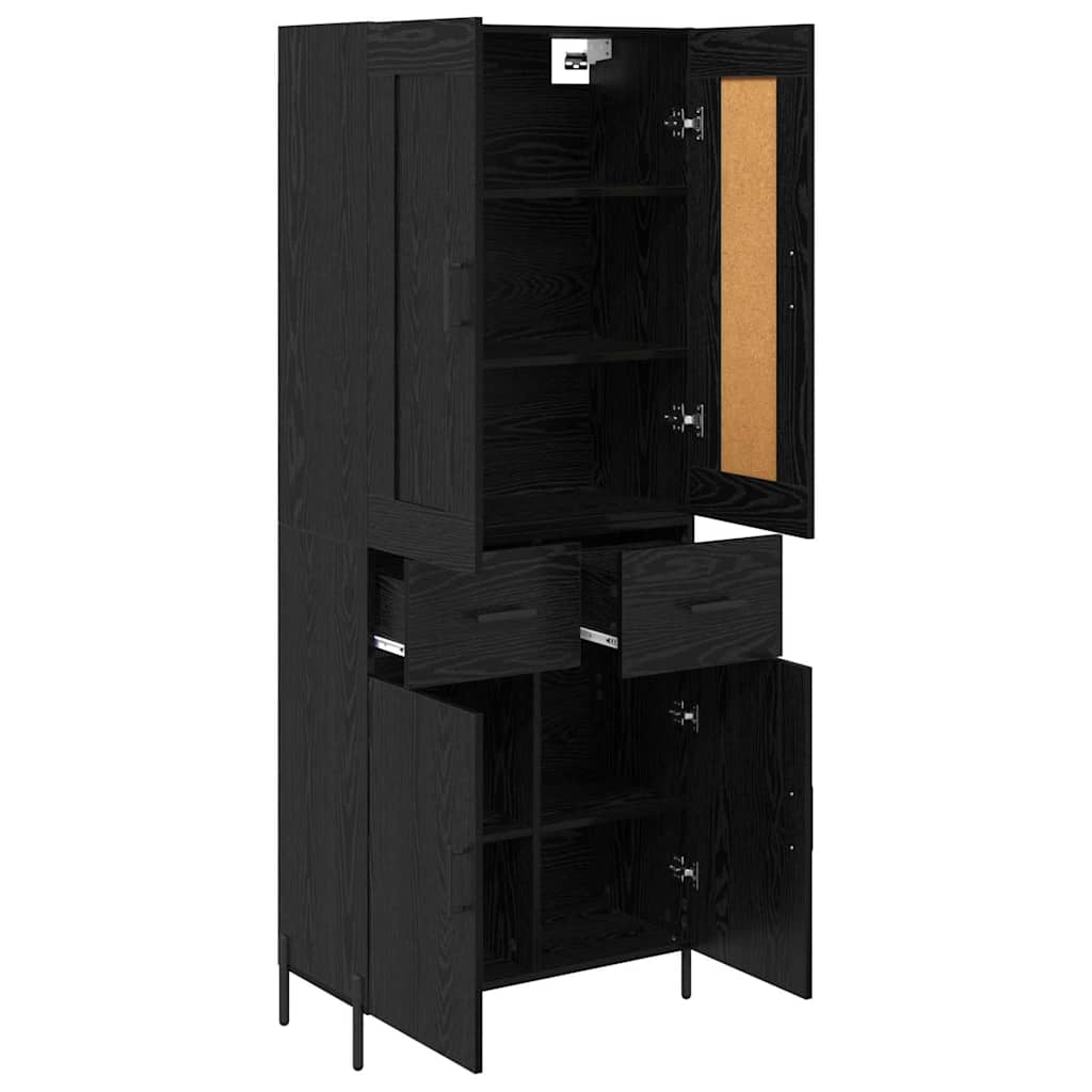 Haut Armoire Montage mural 2 pcs Chêne noir 69,5 x 34 x 180 cm - XIOS