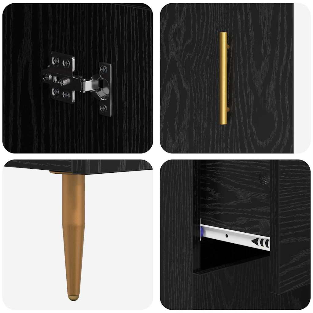 Haut Armoire Chêne noir 69,5 x 34 x 180 cm Bois d'ingénierie - XIOS