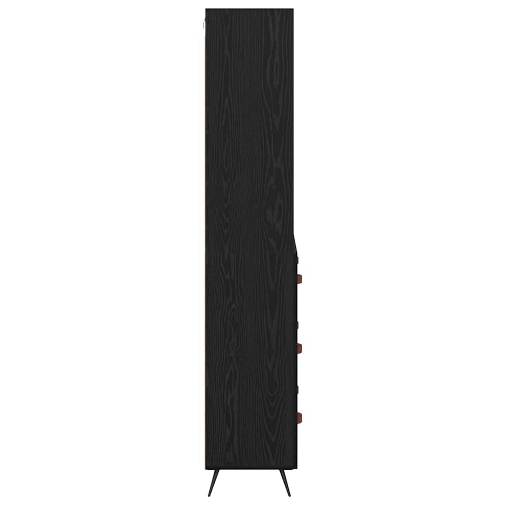 Haut Armoire Montage mural 2 pcs Chêne noir 69,5 x 34 x 180 cm - XIOS