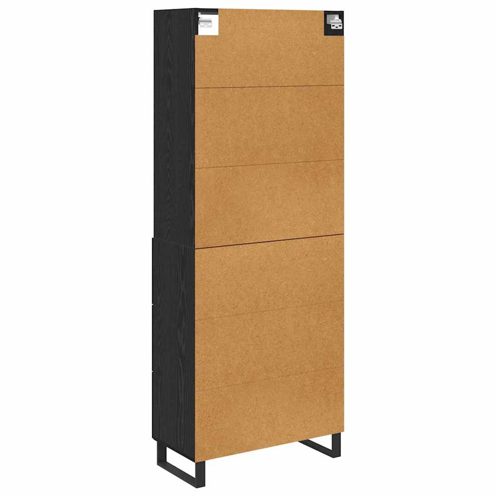 Haut Armoire Montage mural 2 pcs Chêne noir Bois d'ingénierie - XIOS