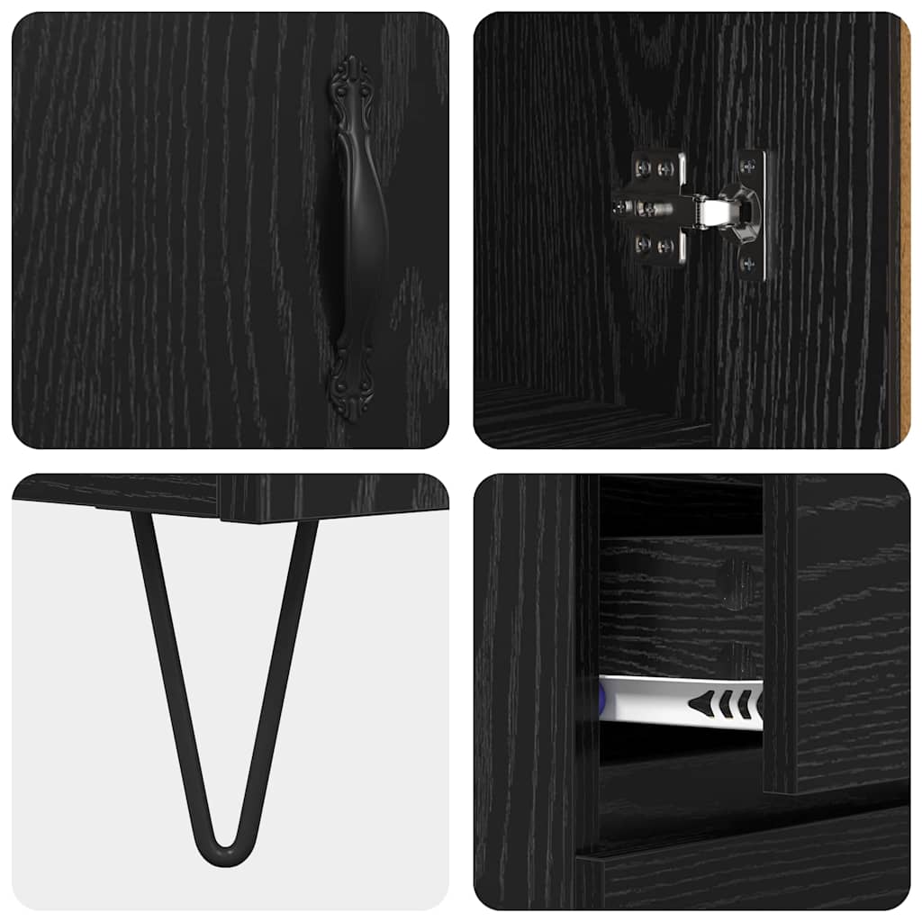 Haut Armoire Chêne noir 69,5 x 34 x 180 cm Bois d'ingénierie - XIOS