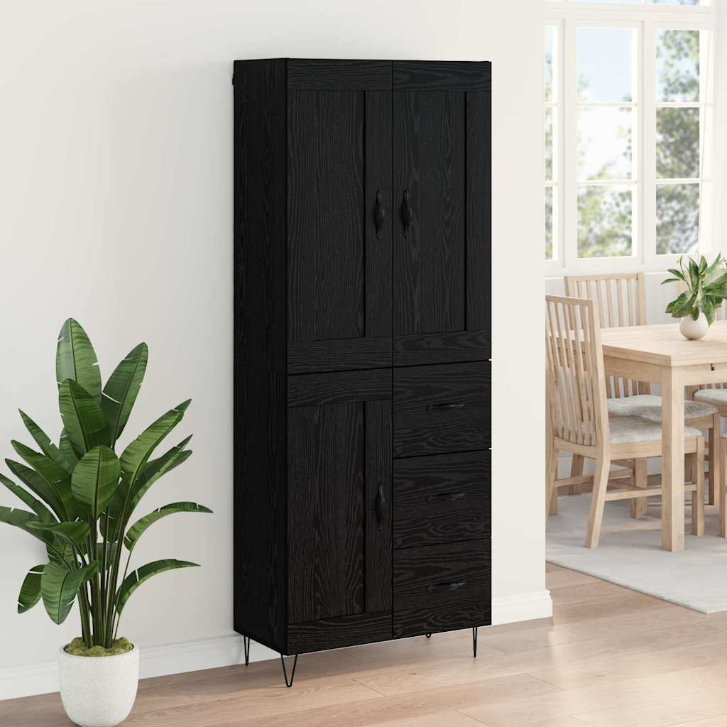 Haut Armoire Chêne noir 69,5 x 34 x 180 cm Bois d'ingénierie - XIOS