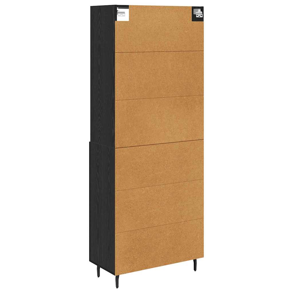 Haut Armoire Montage mural 2 pcs Chêne noir 69,5 x 34 x 180 cm - XIOS