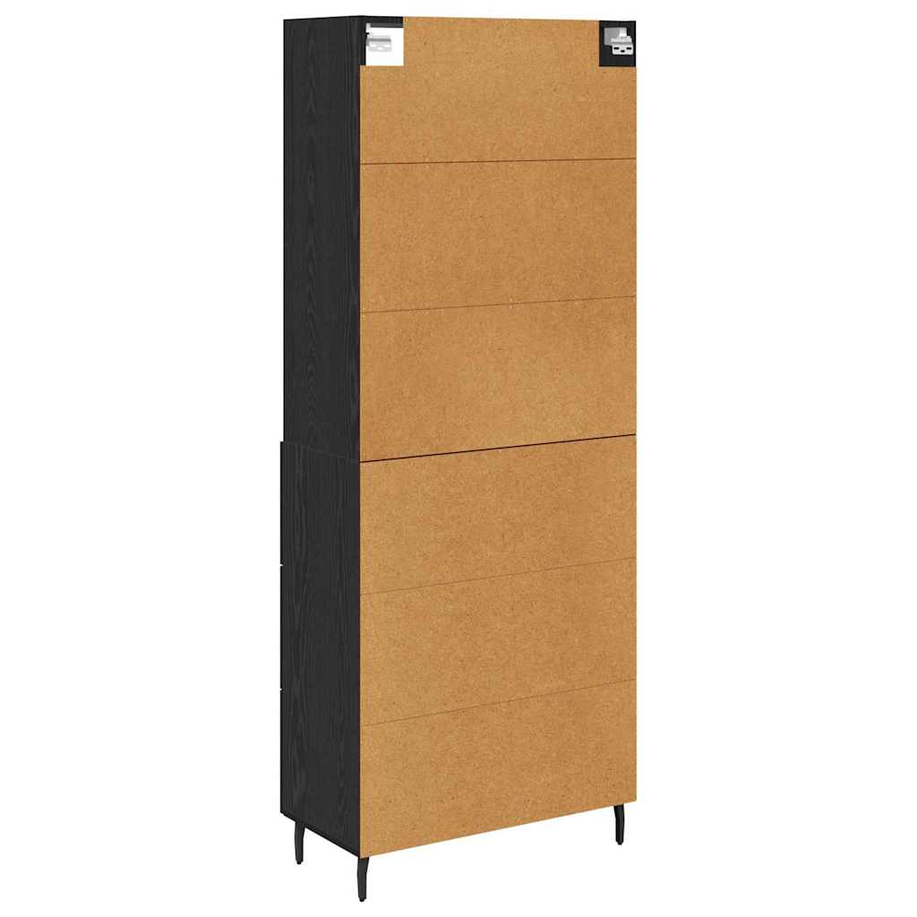 Haut Armoire Montage mural 2 pcs Chêne noir 69,5 x 34 x 180 cm - XIOS