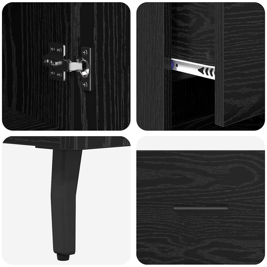 Haut Armoire Chêne noir 34,5 x 34 x 180 cm Bois d'ingénierie - XIOS