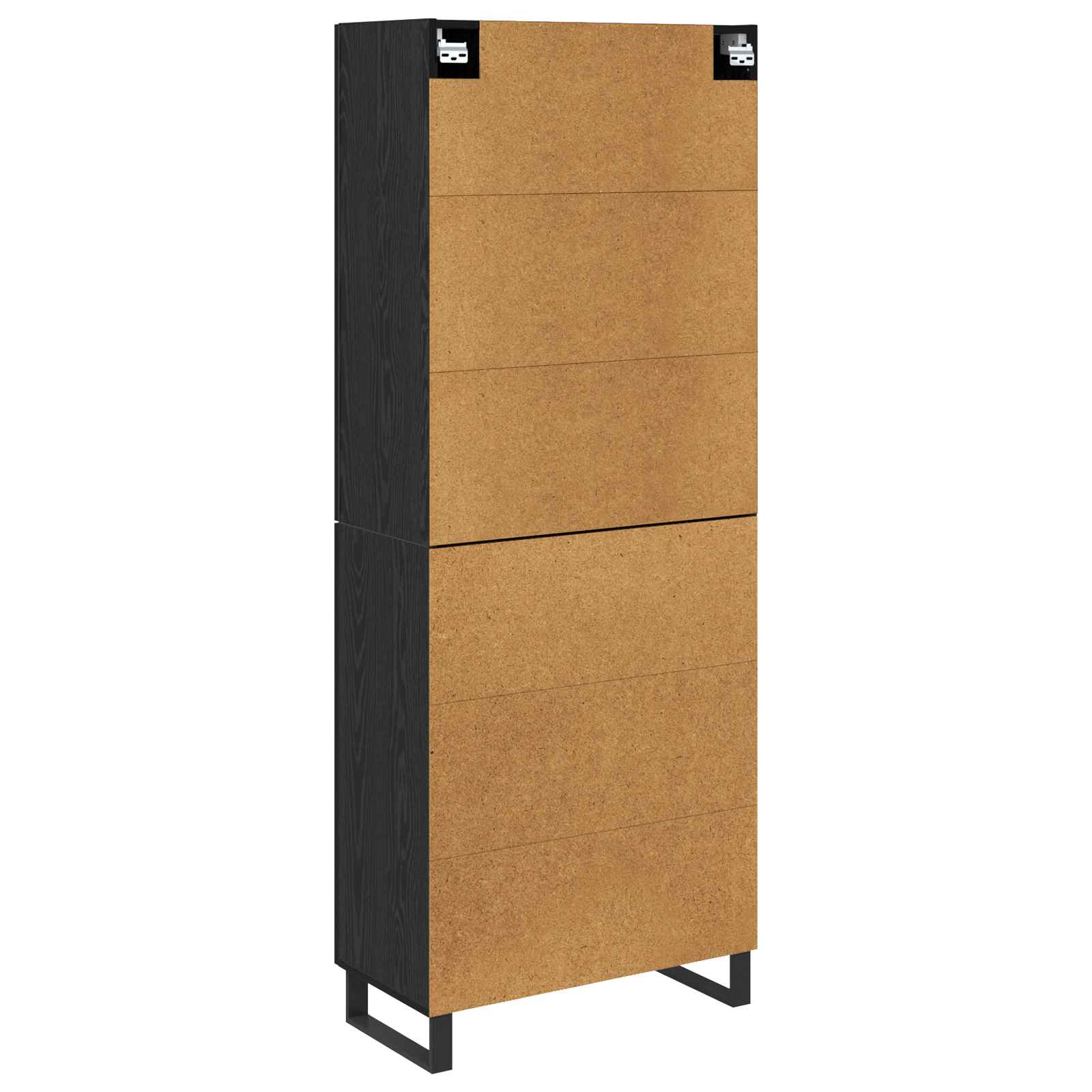 Haut Armoire 2 pcs Chêne noir Bois Aggloméré et Verre - XIOS