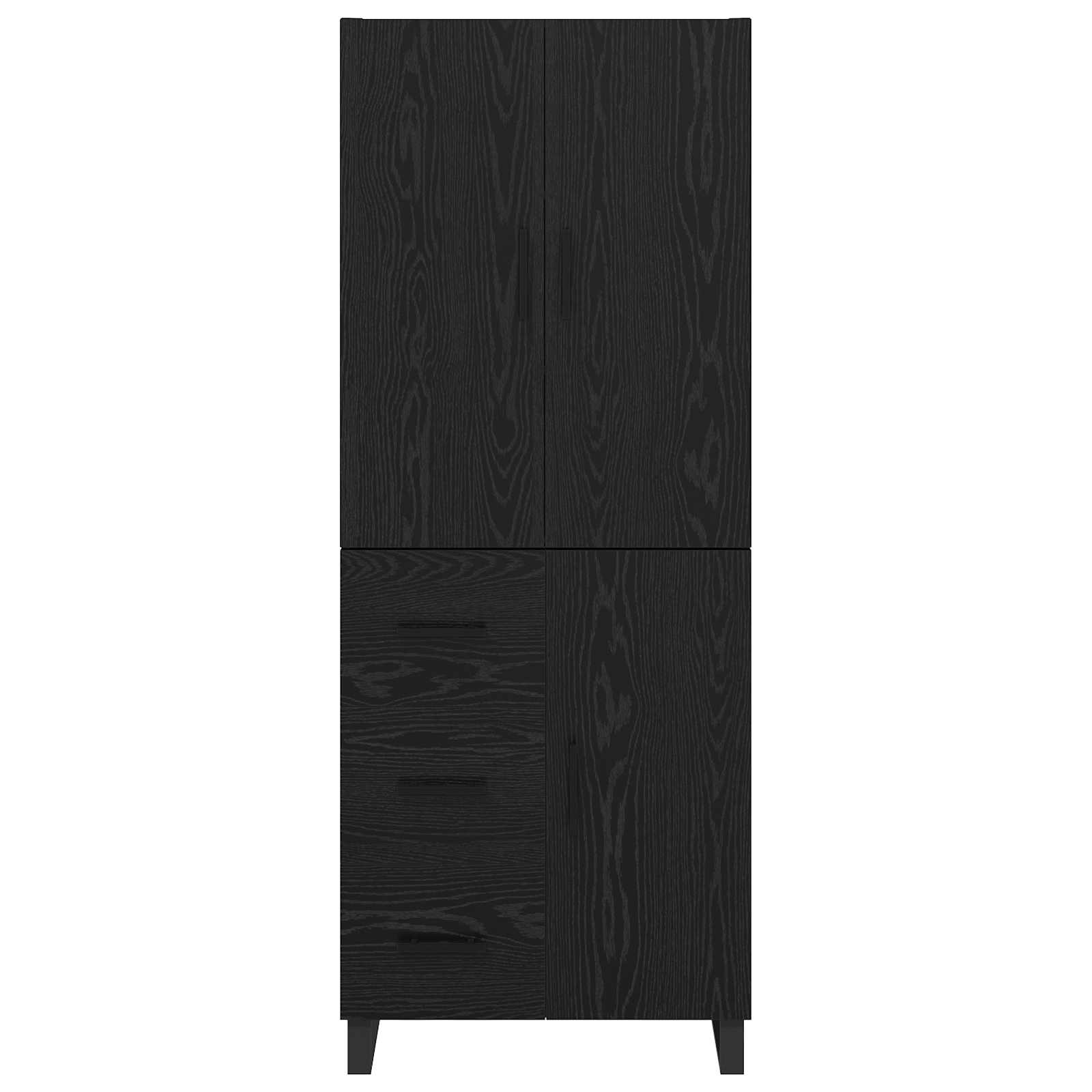 Haut Armoire 2 pcs Chêne noir Bois Aggloméré et Verre - XIOS