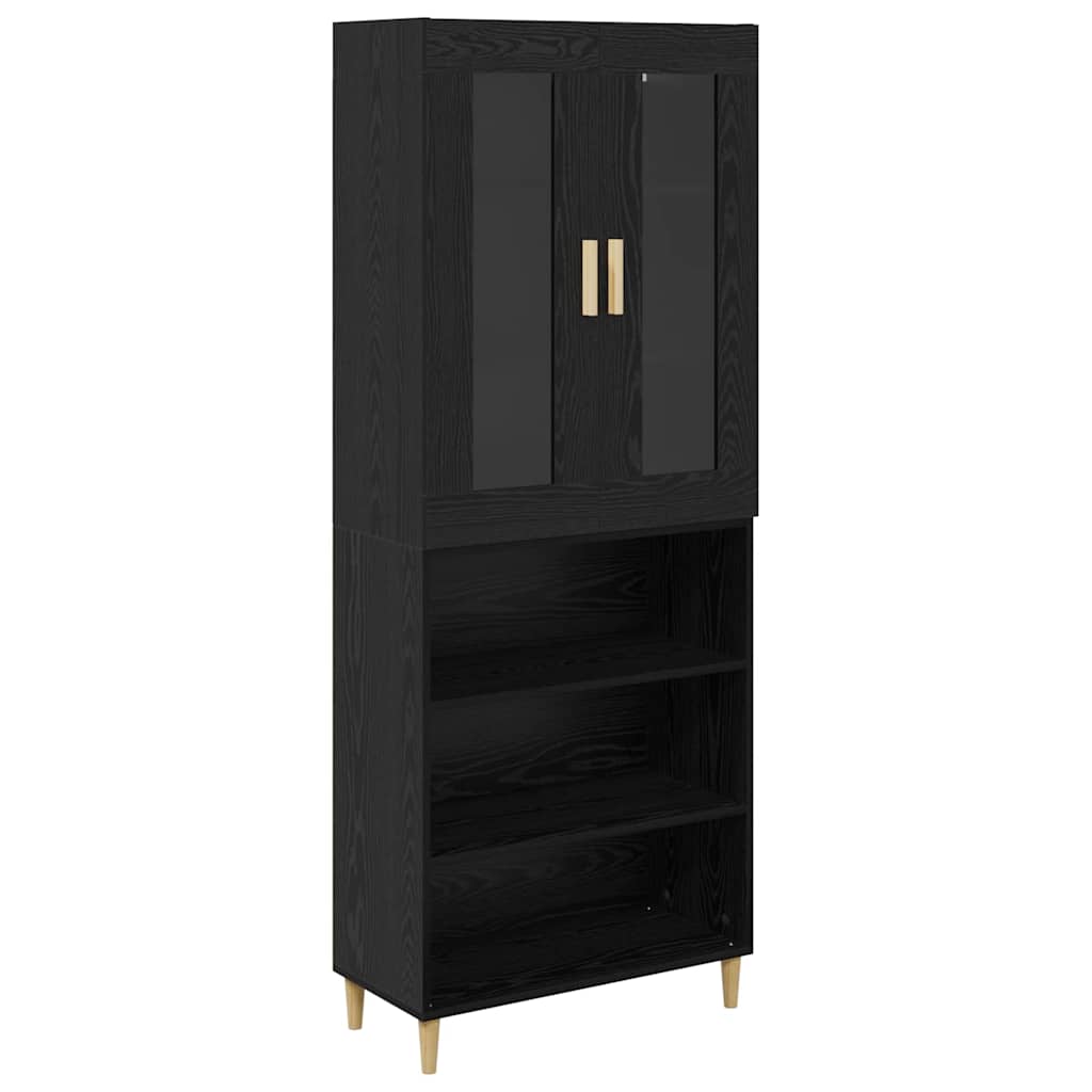 Haut Armoire Montage mural 2 pcs Chêne noir Bois d'ingénierie - XIOS