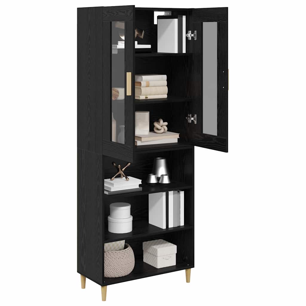 Haut Armoire Montage mural 2 pcs Chêne noir Bois d'ingénierie - XIOS