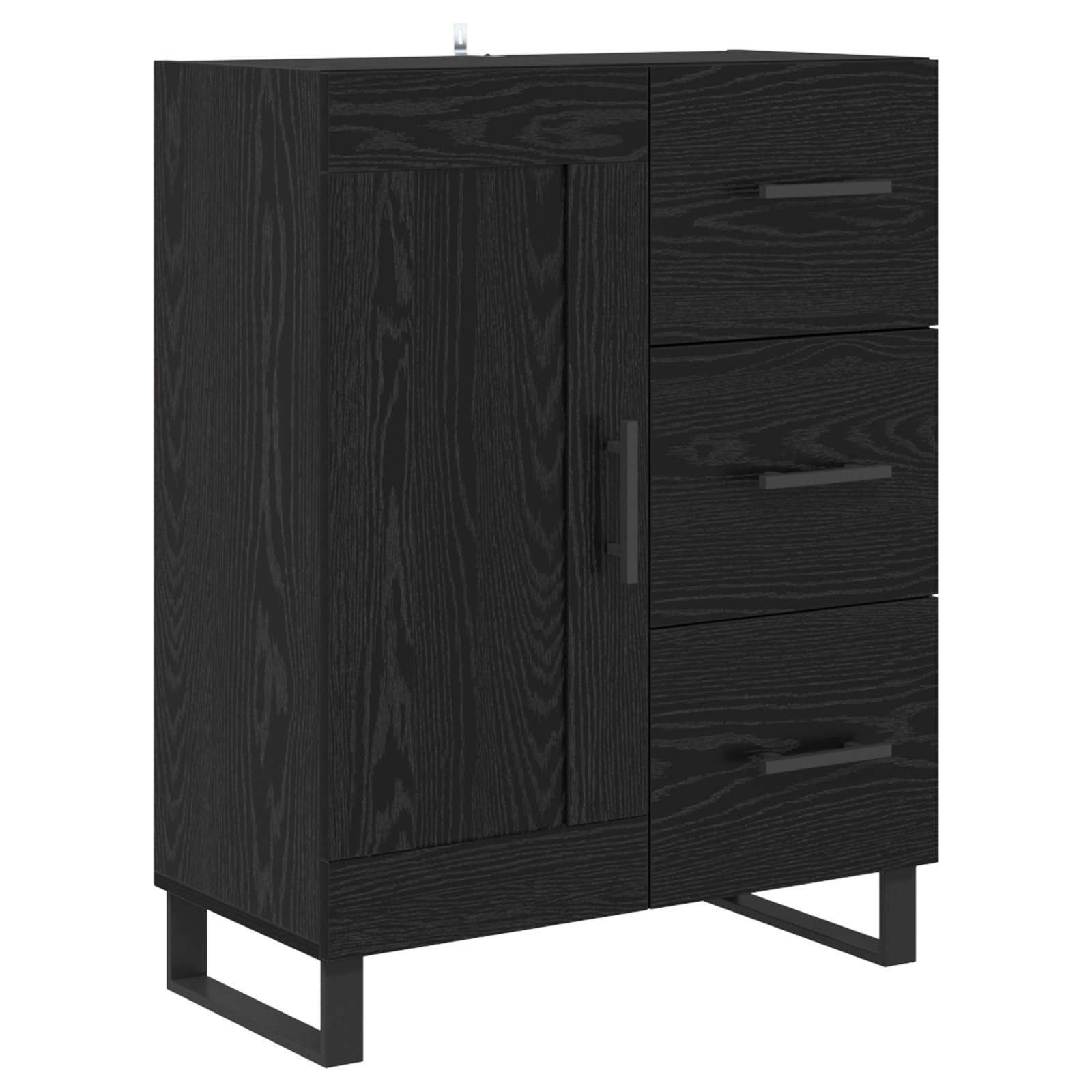 Haut Armoire 2 pcs Chêne noir Bois Aggloméré et Verre - XIOS