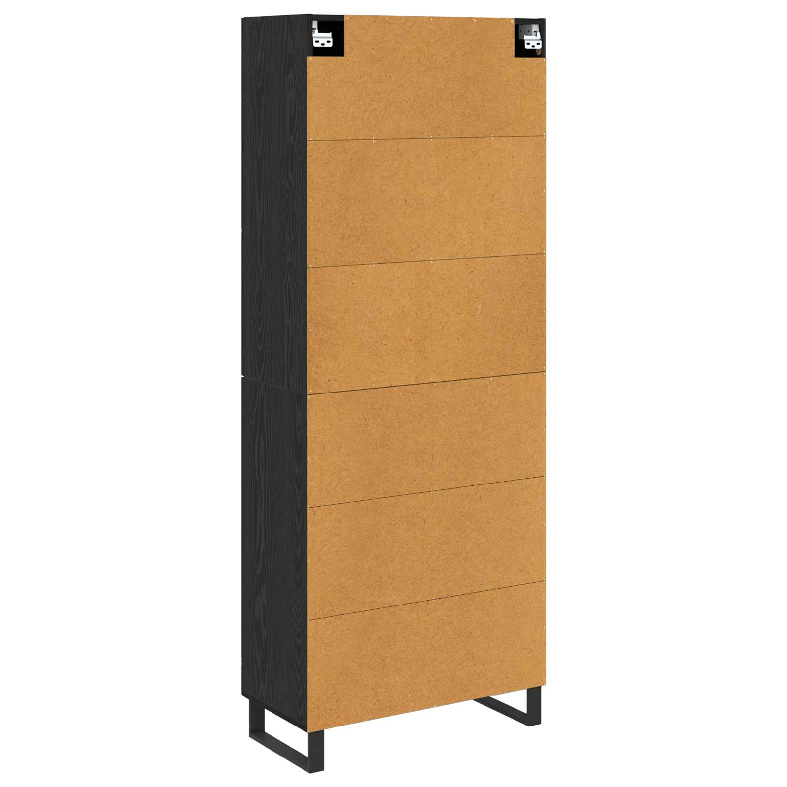 Haut Armoire 2 pcs Chêne noir Bois Aggloméré et Verre - XIOS