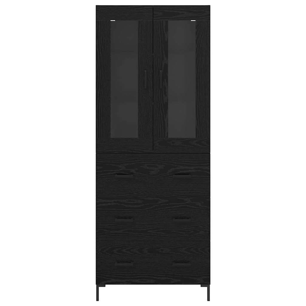Haut Armoire avec tiroir 2 pcs Chêne noir Bois d'ingénierie - XIOS