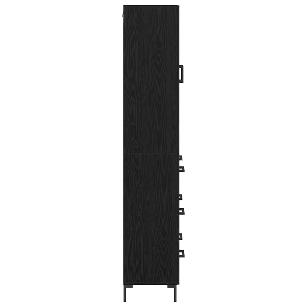 Haut Armoire avec tiroir 2 pcs Chêne noir Bois d'ingénierie - XIOS