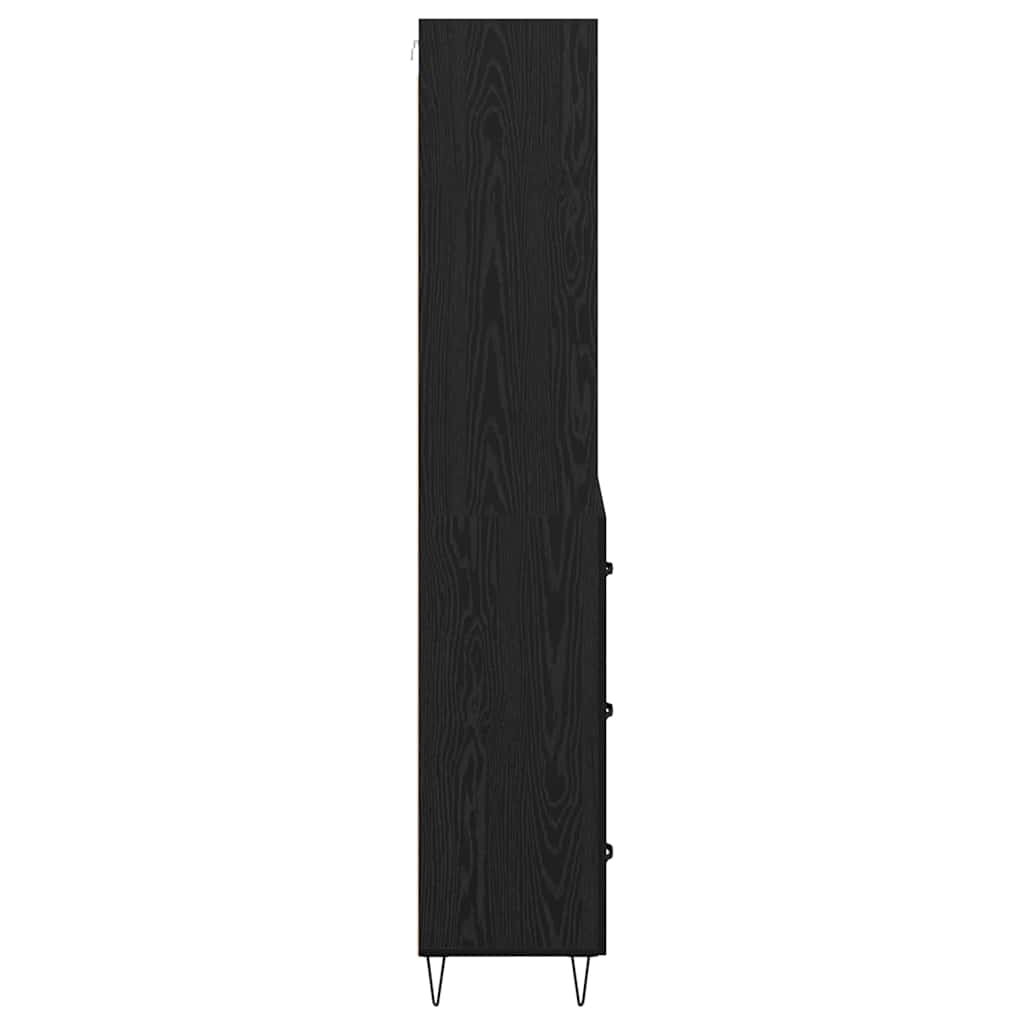 Haut Armoire Montage mural 2 pcs Chêne noir Bois d'ingénierie - XIOS