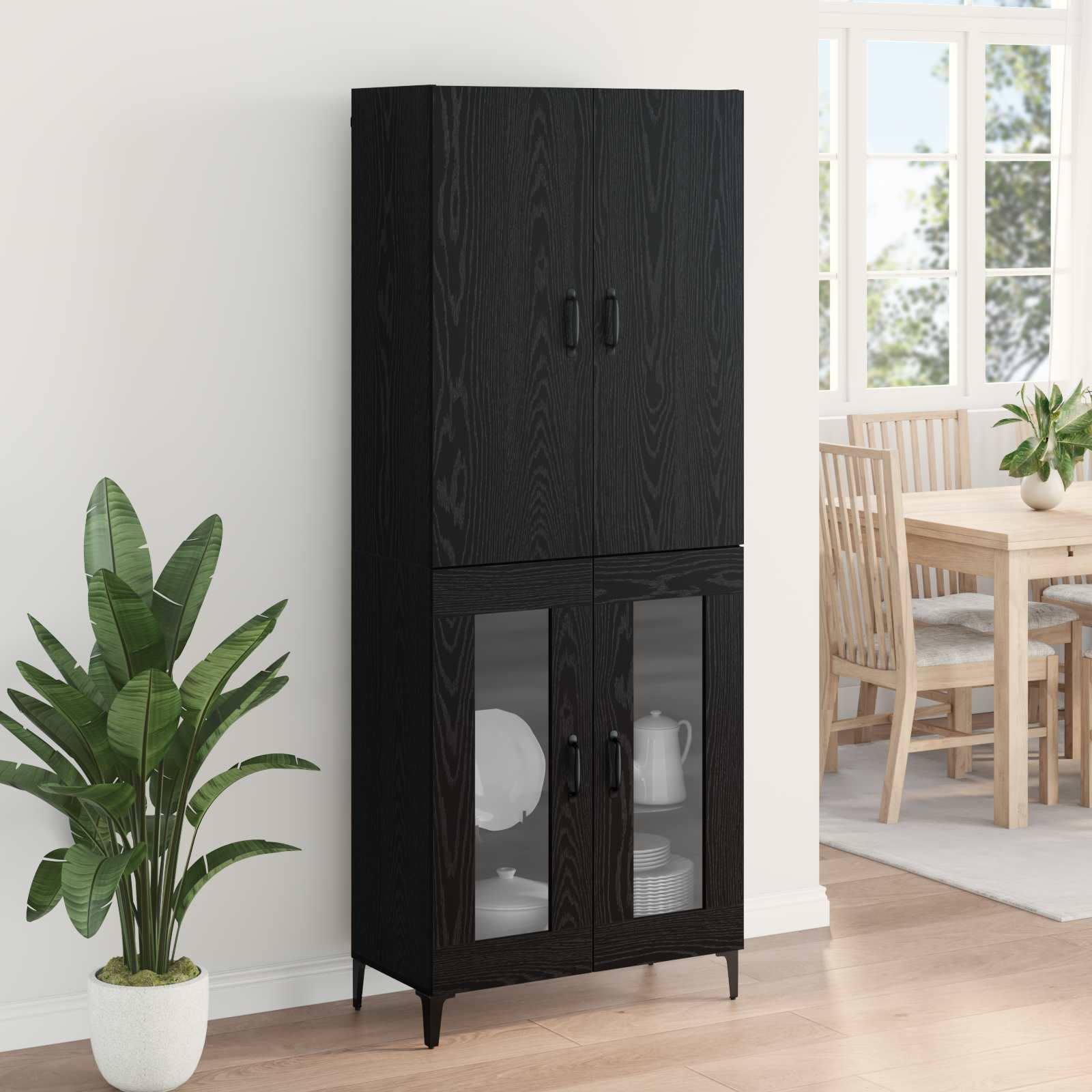 Haut Armoire Chêne noir 69,5 x 34 x 180 cm Bois d'ingénierie - XIOS