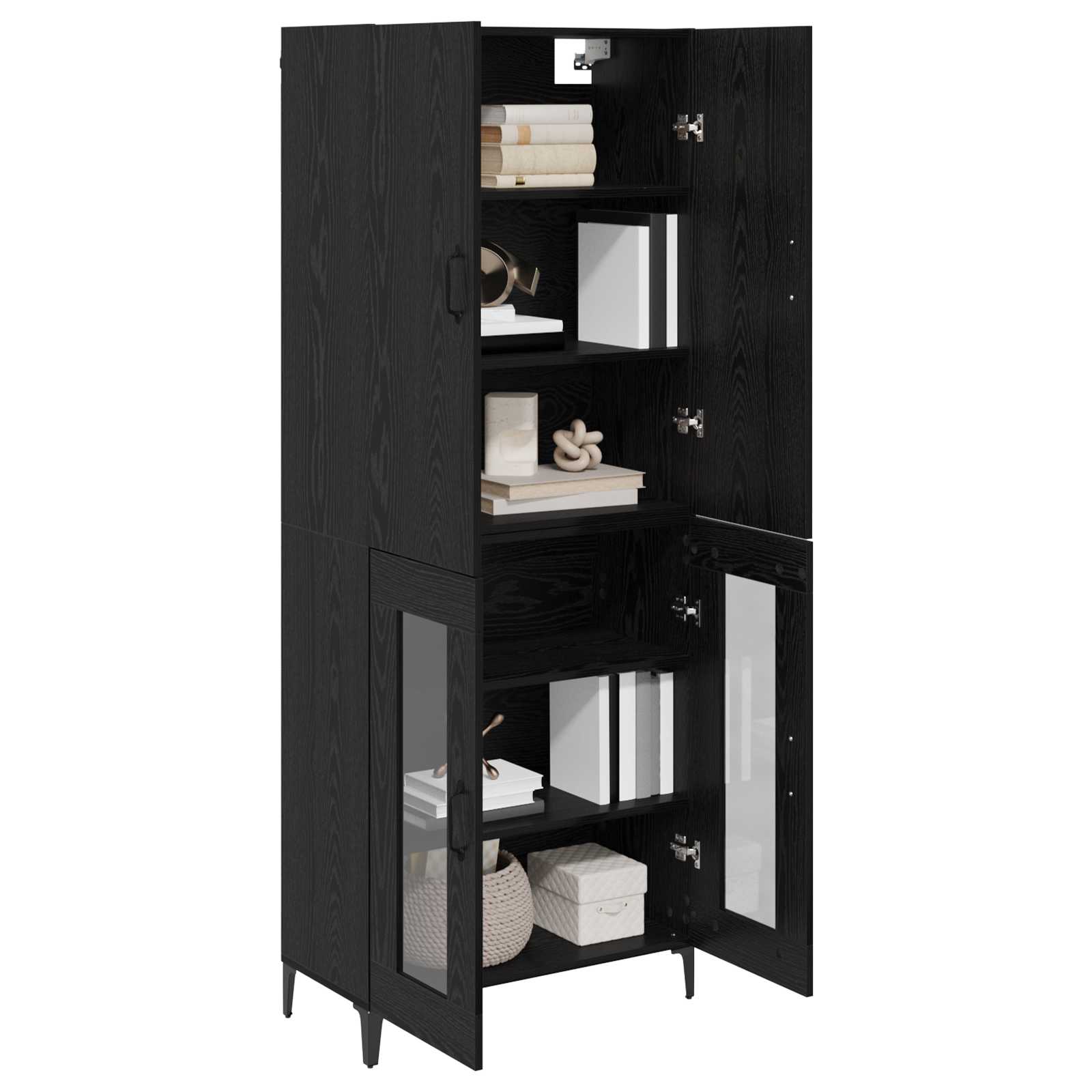 Haut Armoire Chêne noir 69,5 x 34 x 180 cm Bois d'ingénierie - XIOS