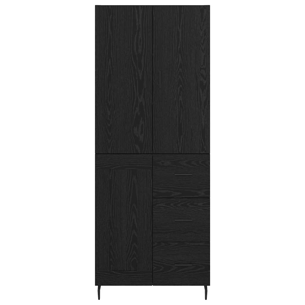 Haut Armoire Montage mural 2 pcs Chêne noir 69,5 x 34 x 180 cm - XIOS