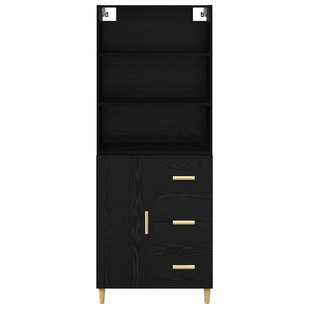 Haut Armoire Montage mural 2 pcs Chêne noir 69,5 x 34 x 180 cm - XIOS