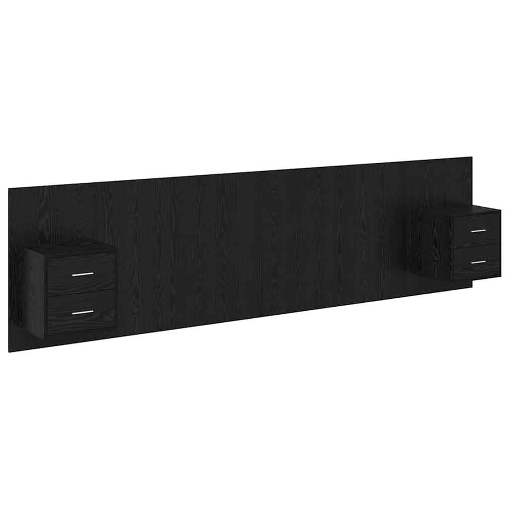 Tête de lit avec armoire 3 pcs Chêne noir Bois d'ingénierie - XIOS