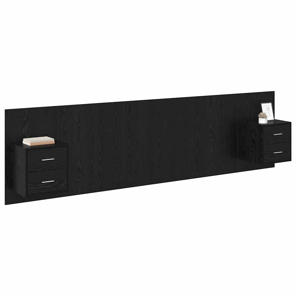Tête de lit avec armoire 3 pcs Chêne noir Bois d'ingénierie - XIOS