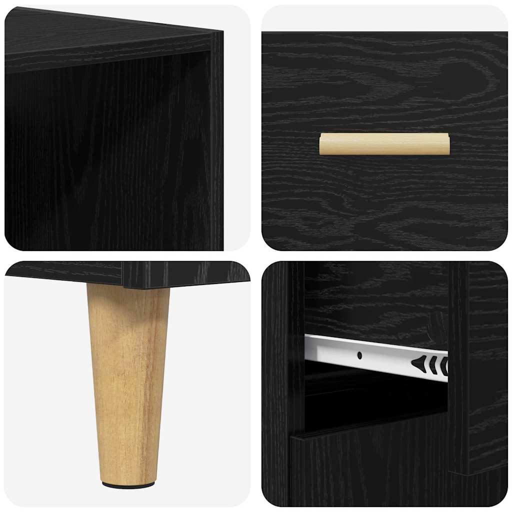 Haut Armoire Montage mural 2 pcs Chêne noir 69,5 x 34 x 180 cm - XIOS