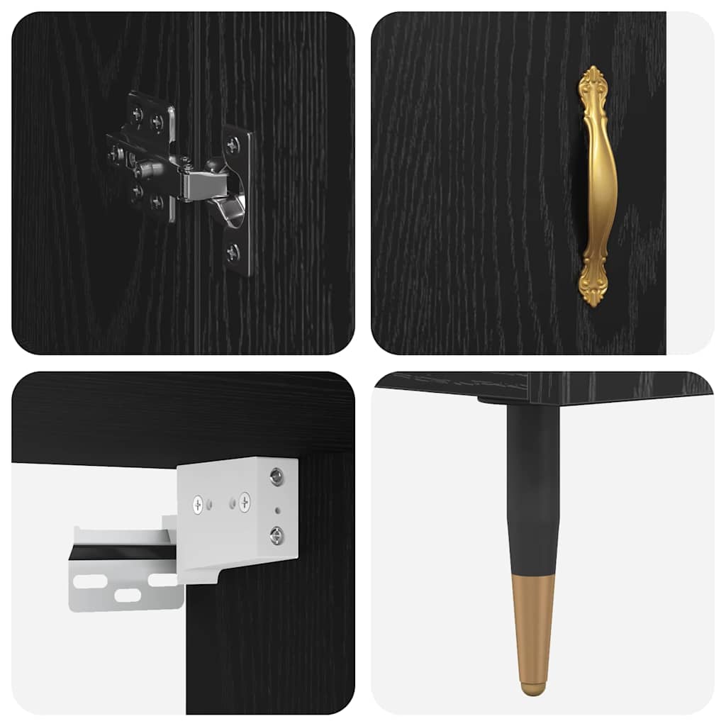 Haut Armoire 2 pcs Chêne noir Bois d'ingénierie - XIOS